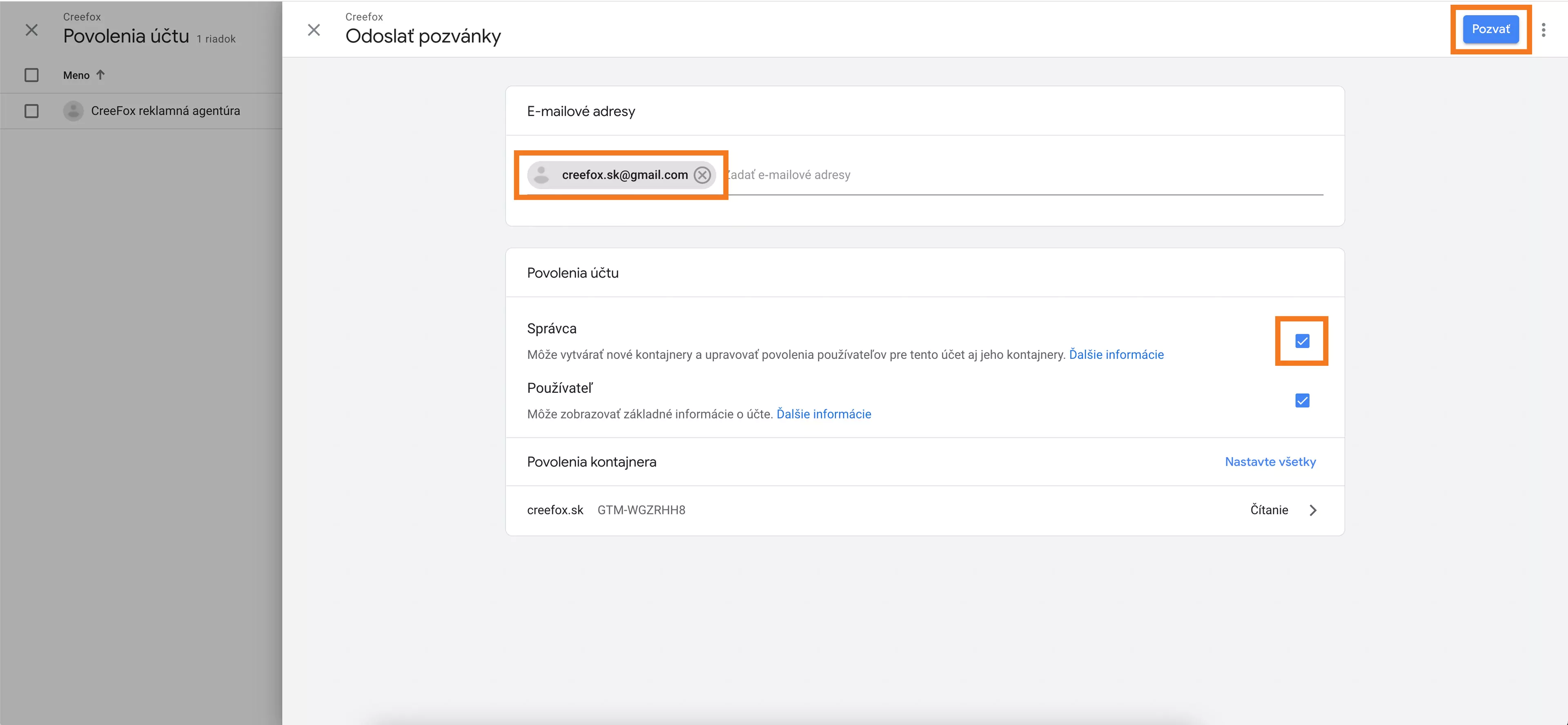 Ako prideliť prístup do Google Tag Manager?